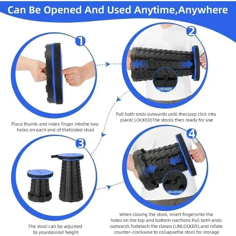 PORTABLE LIGHTWEIGHT COLLAPSIBLE FOLDING STOOL
