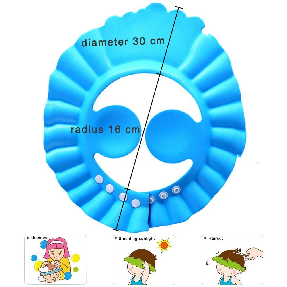 Silicon Baby Shower Cap With Stopper, Soft & Safe Material Baby Shower Cap, Random Color