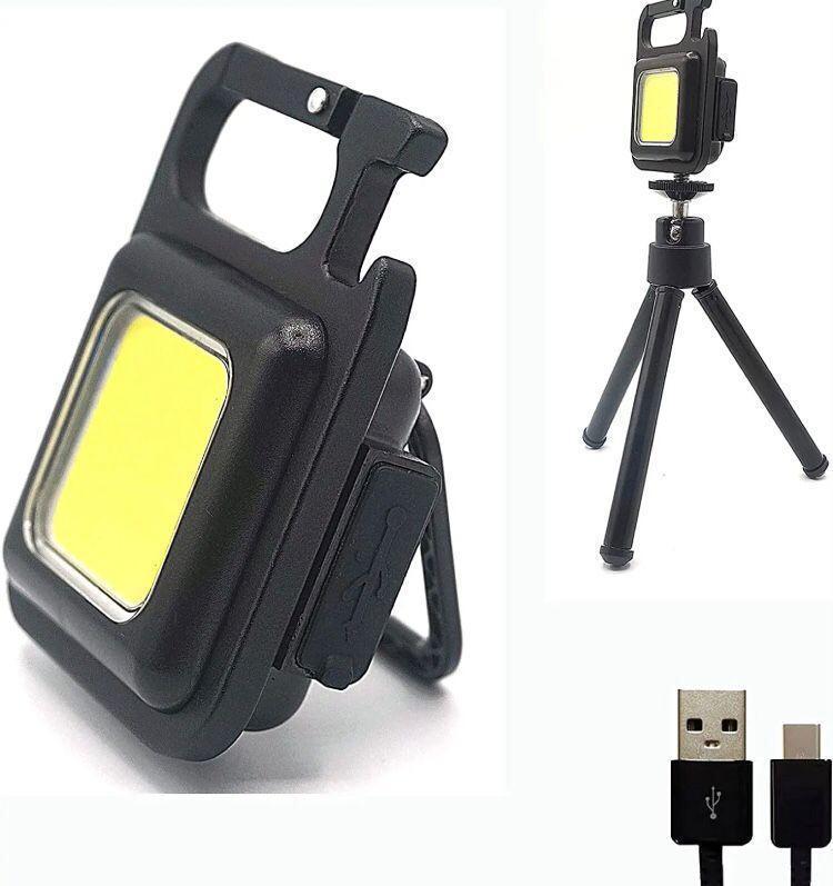 COB RECHARGEABLE MINI FLASH LIGHT KEYCHAIN