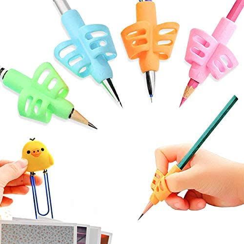 1Pc Children Pencil Holder Tool, Silicone Two Finger Posture Correction Tool, Pencil Grip Writing Aid(random color)