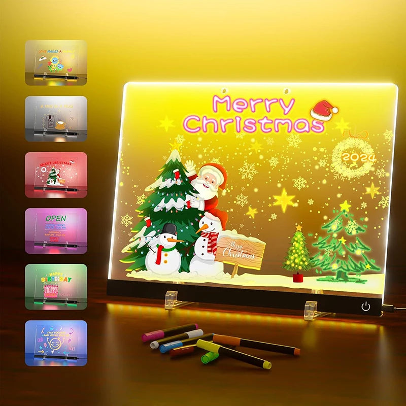 LED ACRYLIC GLOW NOTE BOARD FOR KIDS 20 x 30 cm