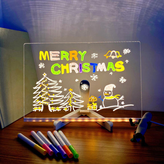 LED ACRYLIC GLOW NOTE BOARD FOR KIDS 20 x 30 cm