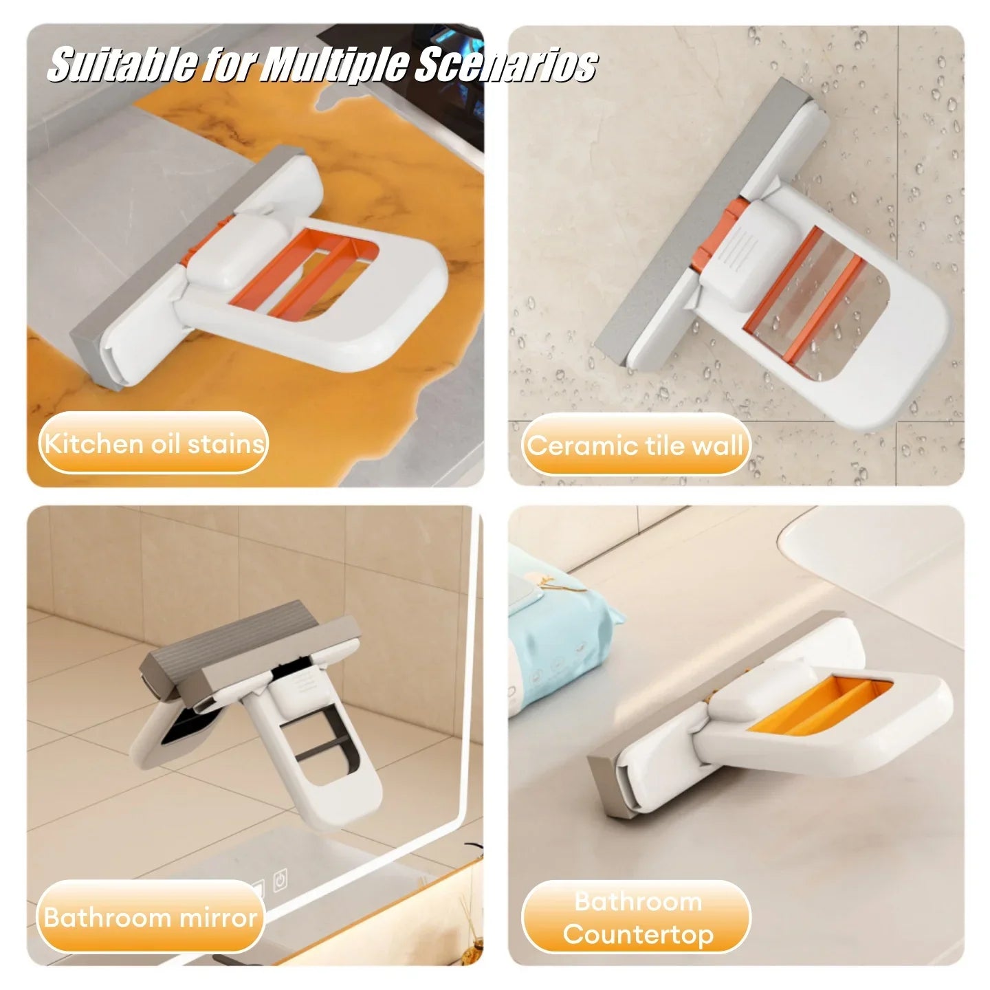 FOLDABLE DESKTOP MINI SPONGE MOP, SELF SQUEEZING MOP FOR KITCHEN, BATHROOM, CAR & GLASS