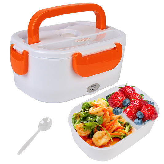 STAINLESS STEEL ELECTRIC LUNCH BOX FOOD WARMER, PORTABLE HEATED LUNCH BOX FOR OFFICE & TRAVEL