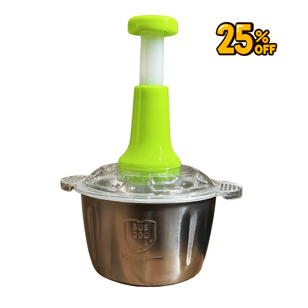 MULTI - PURPOSE STAINLESS STEEL MANUAL FOOD CHOPPER WITH HAND PRESS VEGETABLE & MEAT CUTTER