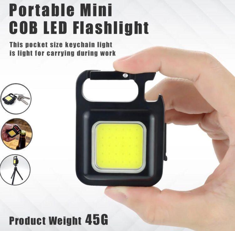 COB RECHARGEABLE MINI FLASH LIGHT KEYCHAIN