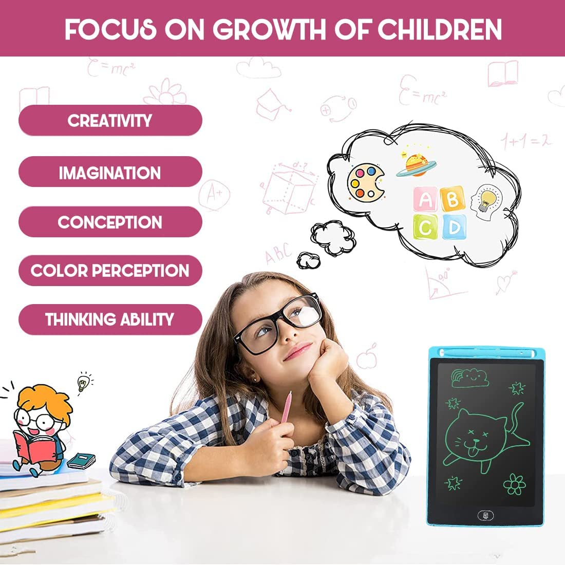 8.5 INCH ERASABLE "LCD" WRITING TABLET FOR KIDS - DIGITAL DRAWING PAD
