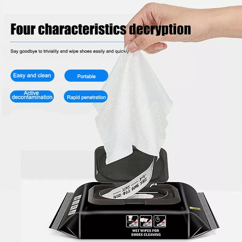 DISPOSABLE SHOE CLEANING WIPES, INSTANT SHOE CARE WET WIPES