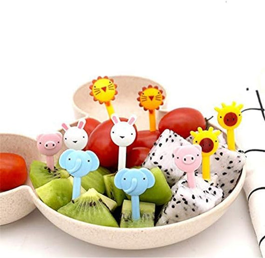 10 PCs CUTE CARTOON MINI FORKS FOR KIDS BPA - FREE FRUIT & SNACK FORKS