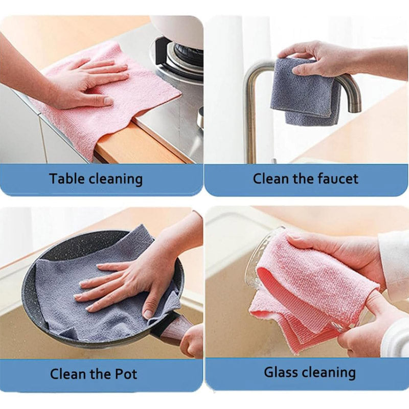 REUSABLE MICROFIBER MULTIPURPOSE CLEANING TOWEL 20 PCs, KITCHEN CLEANING DISHCLOTHS