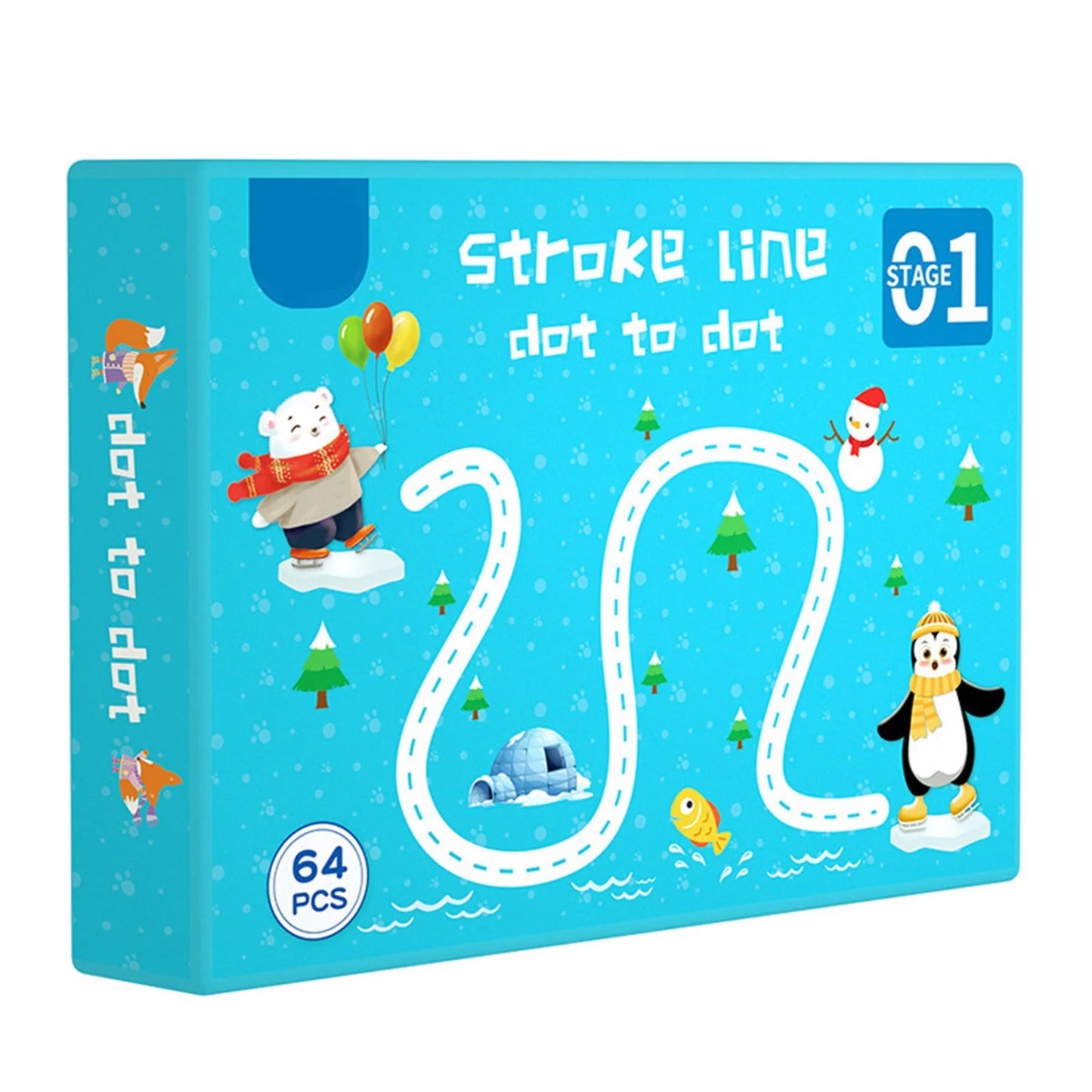 64 PAGES CHILDREN TRACING BOOK , ERASABLE STROKE LINE WRITING BOOK FOR KIDS