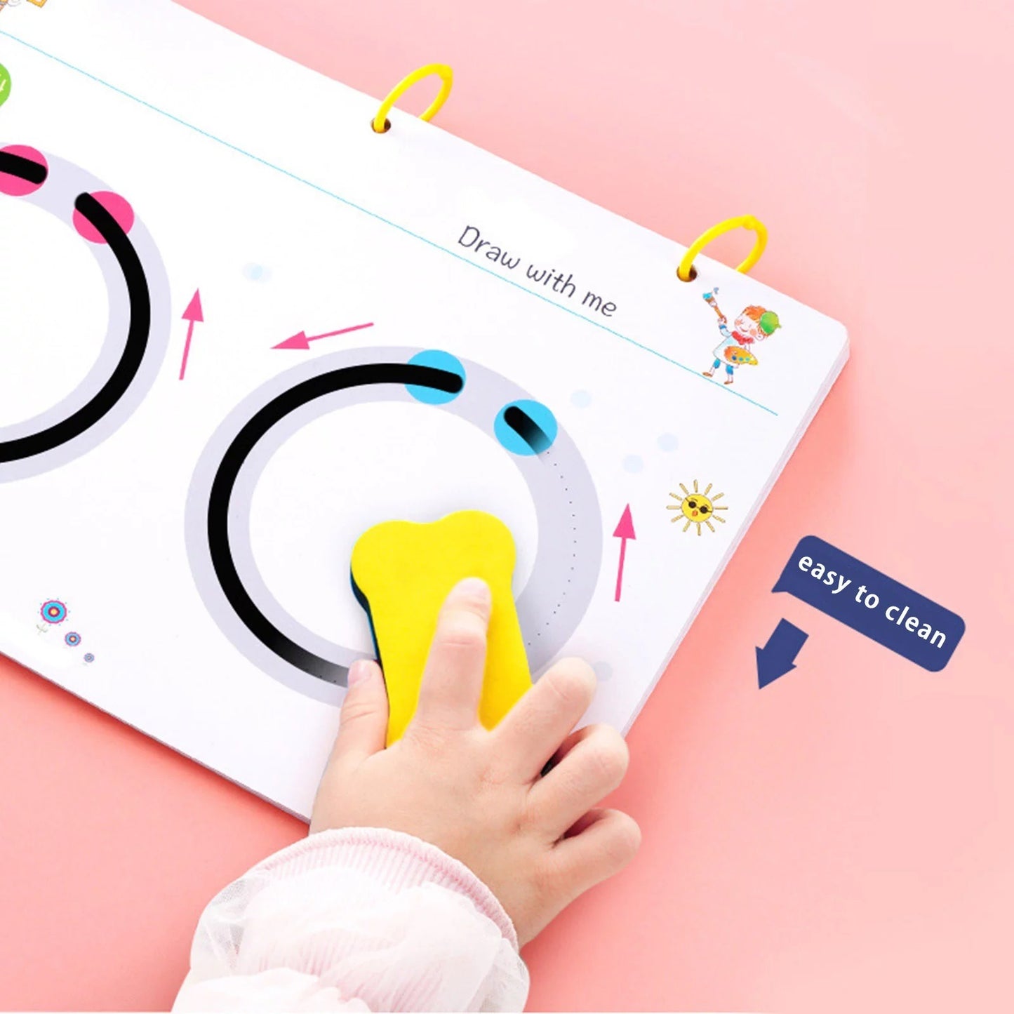 64 PAGES CHILDREN TRACING BOOK , ERASABLE STROKE LINE WRITING BOOK FOR KIDS