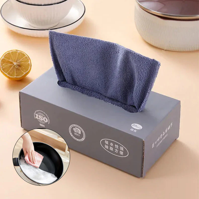 REUSABLE MICROFIBER MULTIPURPOSE CLEANING TOWEL 20 PCs, KITCHEN CLEANING DISHCLOTHS